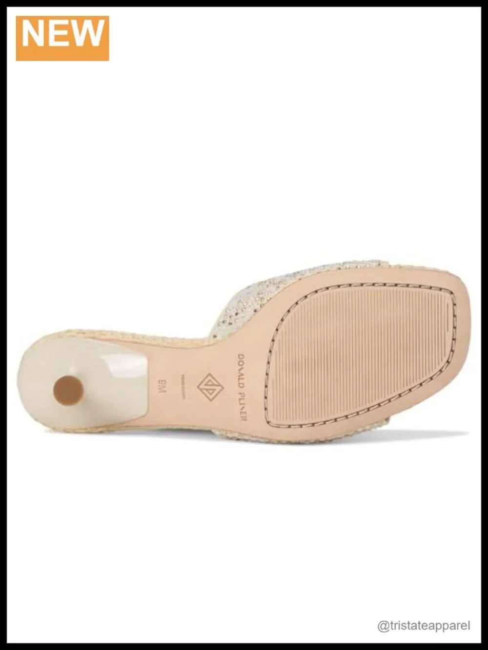 Beaded Woven Raffia Slide Sandals with Kitten Heel